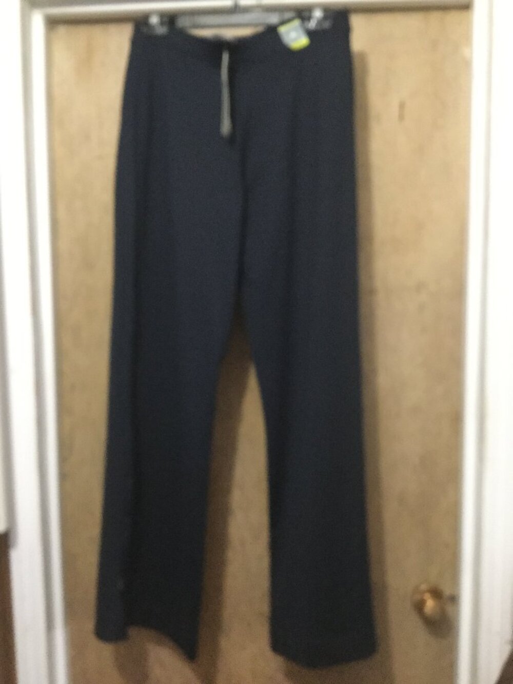 NWT Adidas track pants wider leg dark navy in color 14" at waist inseam is 32